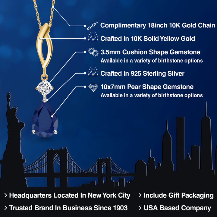 Pendant in 925 Sterling Silver and 10K Yellow Gold