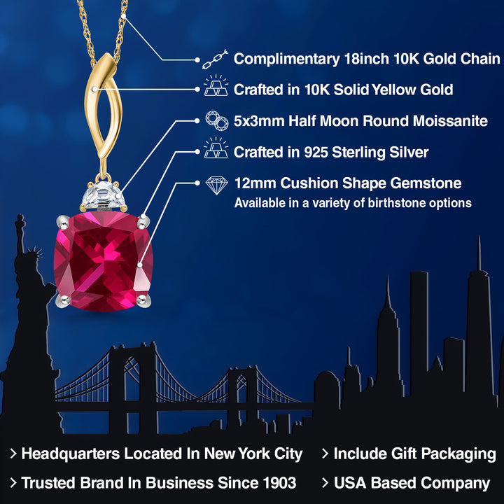 Pendant in 925 Sterling Silver and 10K Yellow Gold
