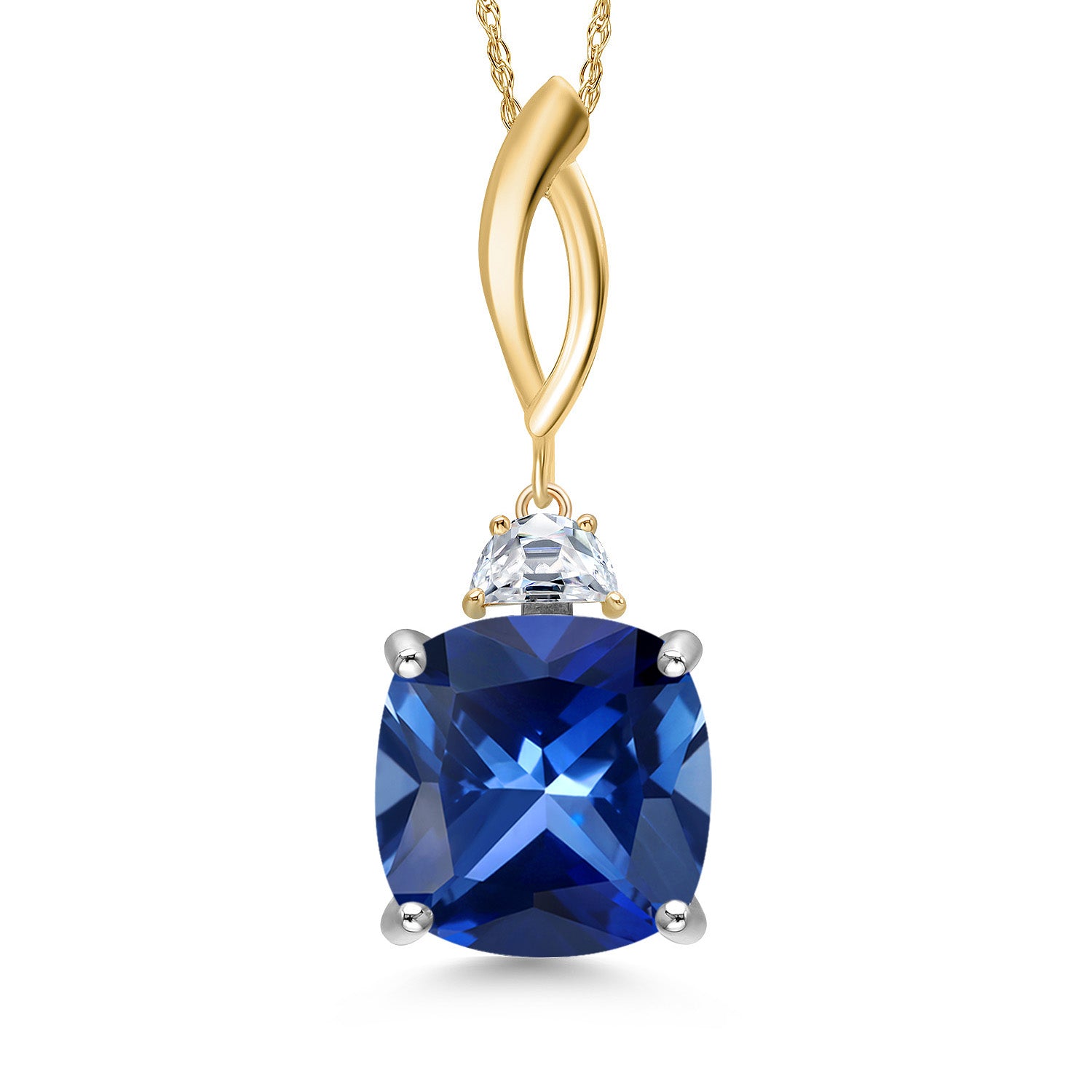 Pendant in 925 Sterling Silver and 10K Yellow Gold