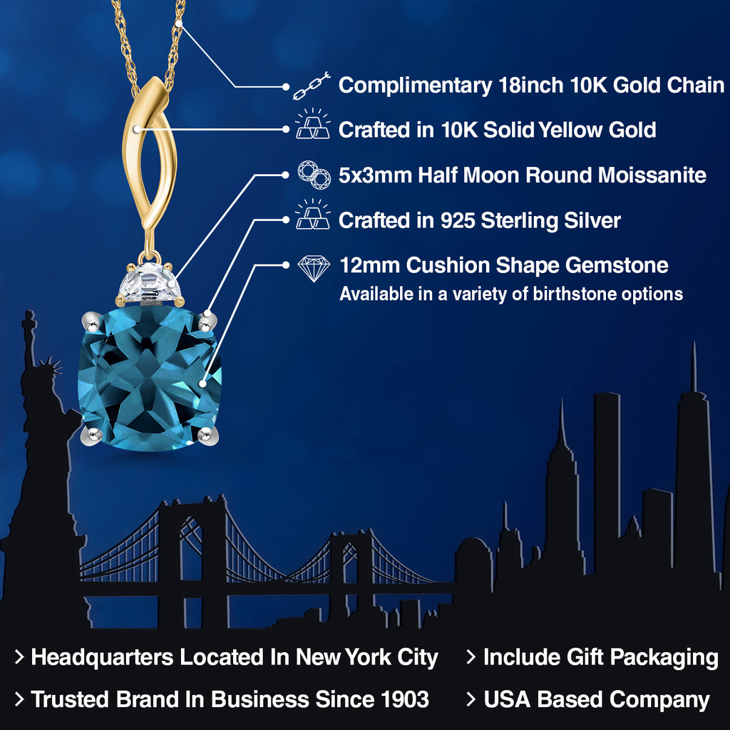 Pendant in 925 Sterling Silver and 10K Yellow Gold
