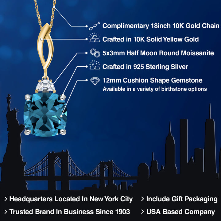 Pendant in 925 Sterling Silver and 10K Yellow Gold