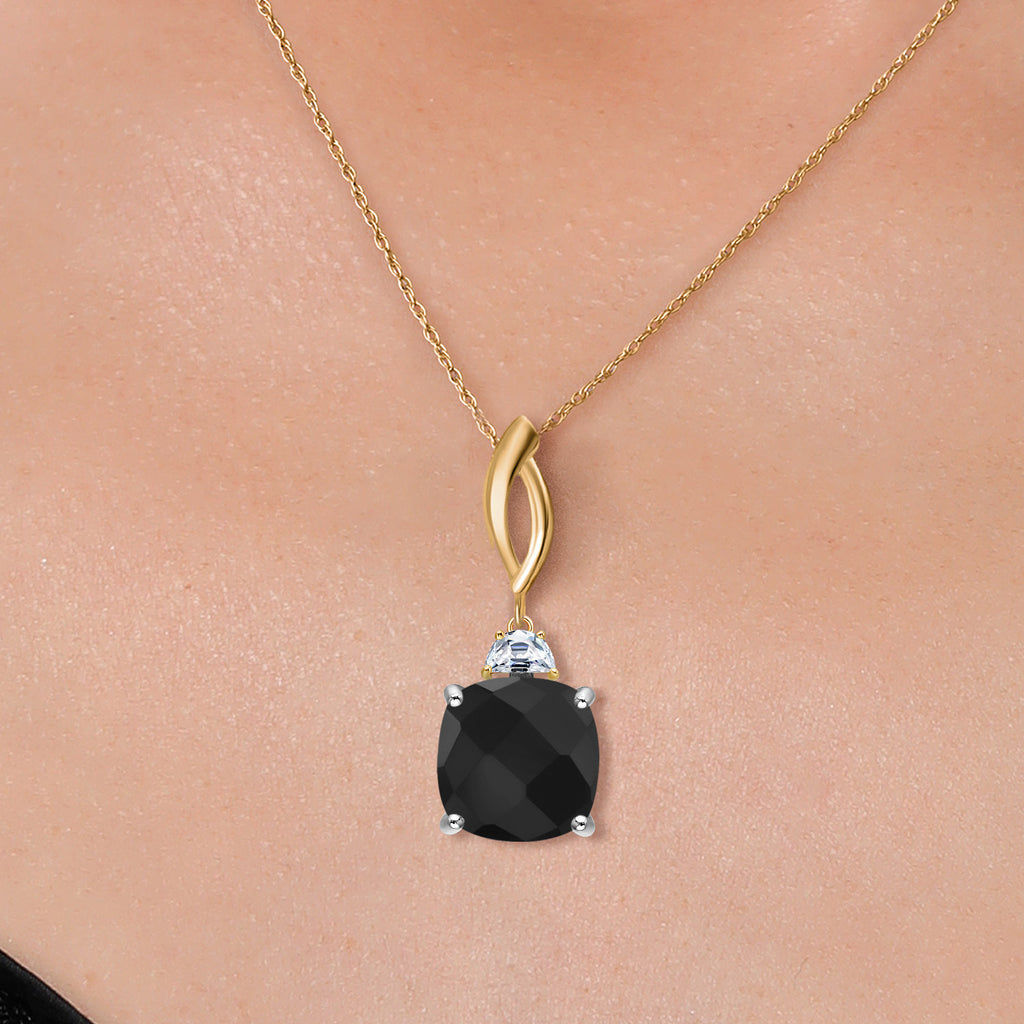 Pendant in 925 Sterling Silver and 10K Yellow Gold
