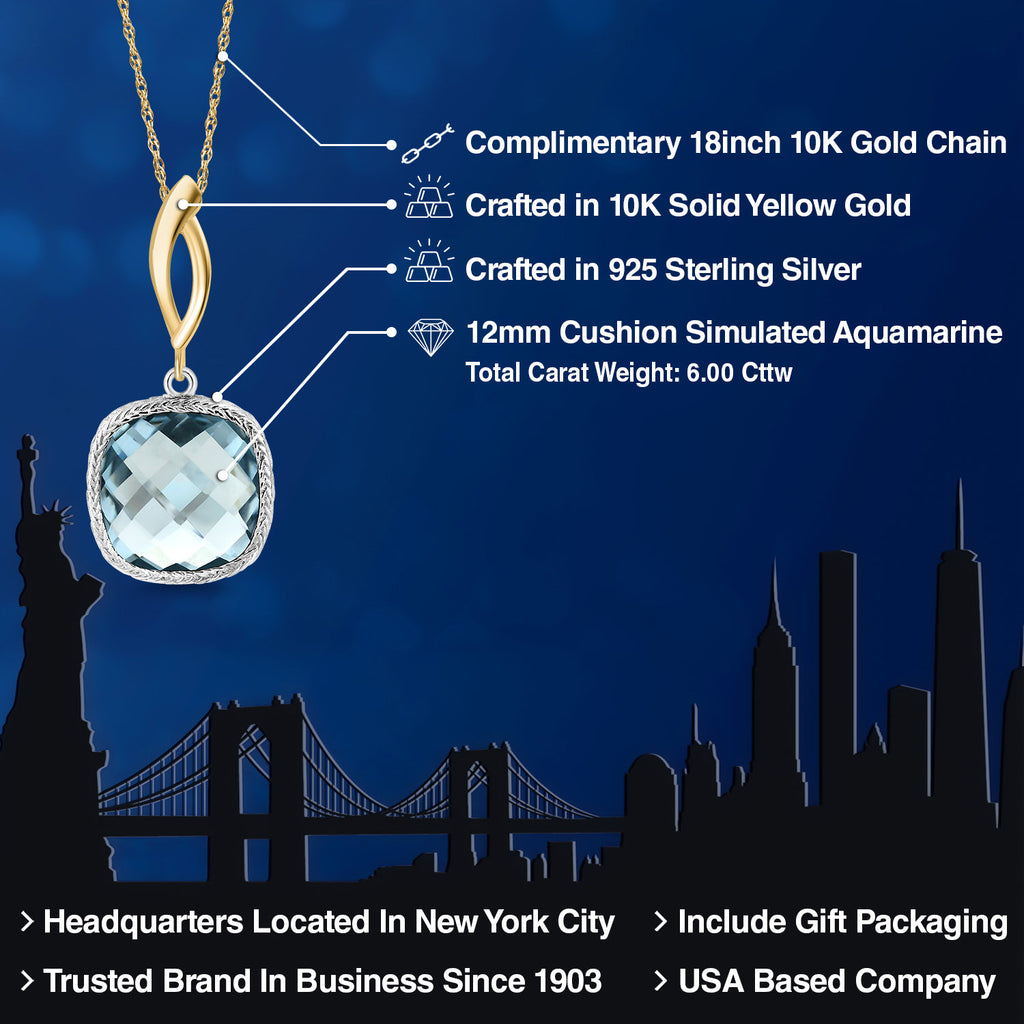 Pendant in 925 Sterling Silver and 10K Yellow Gold
