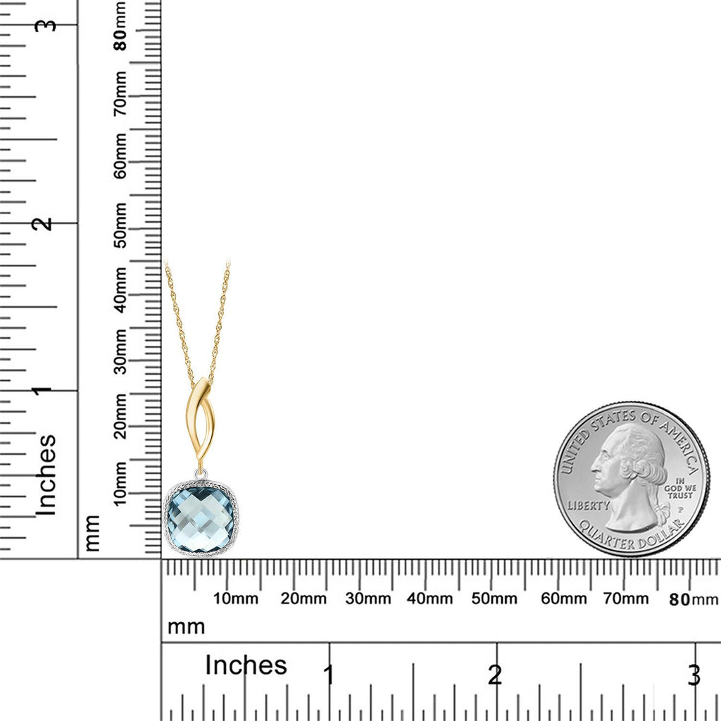 Pendant in 925 Sterling Silver and 10K Yellow Gold