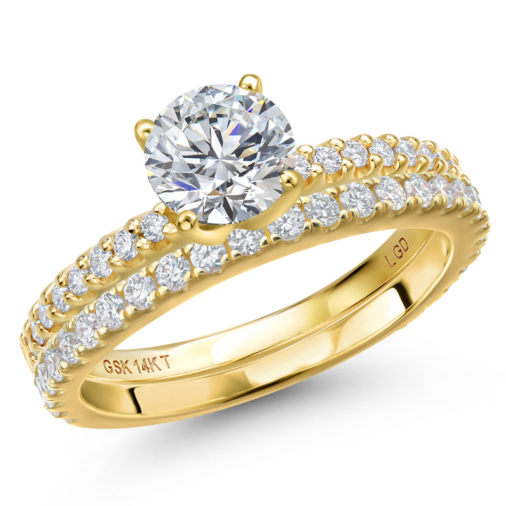 Round Cut_Center 1ct_5_Ring in 14K Yellow Gold