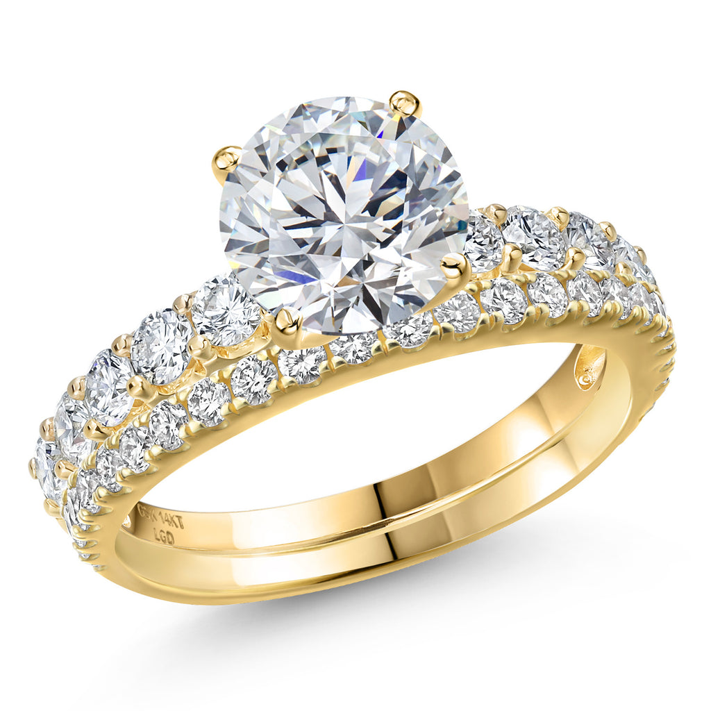 Round Cut_Center 2ct_7_Ring in 14K Yellow Gold