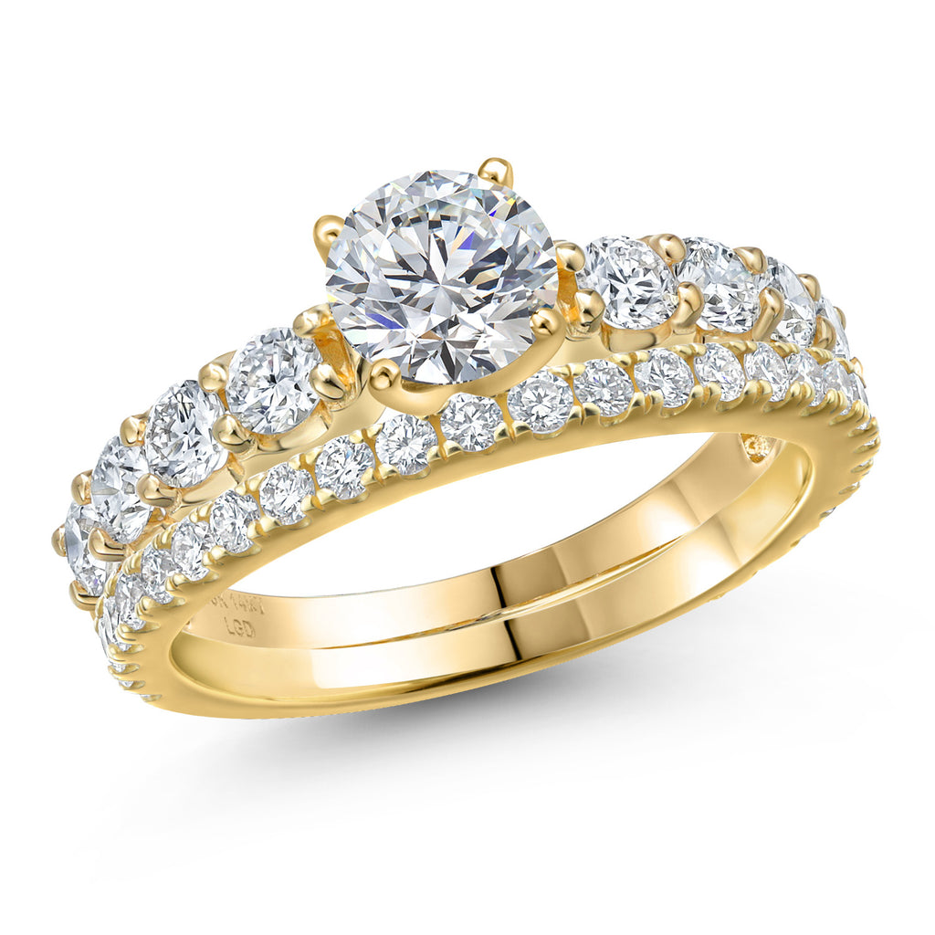 Round Cut_Center 1ct_7_Ring in 14K Yellow Gold