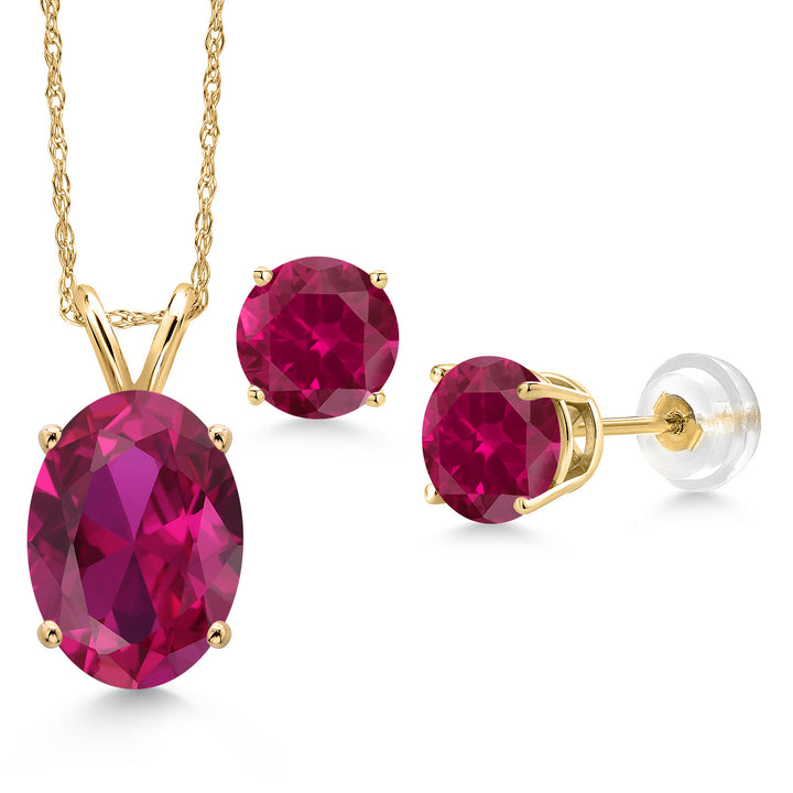 Pendant Earrings Set in 14K Yellow Gold
