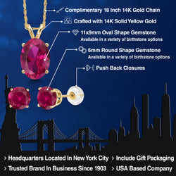 Pendant Earrings Set in 14K Yellow Gold
