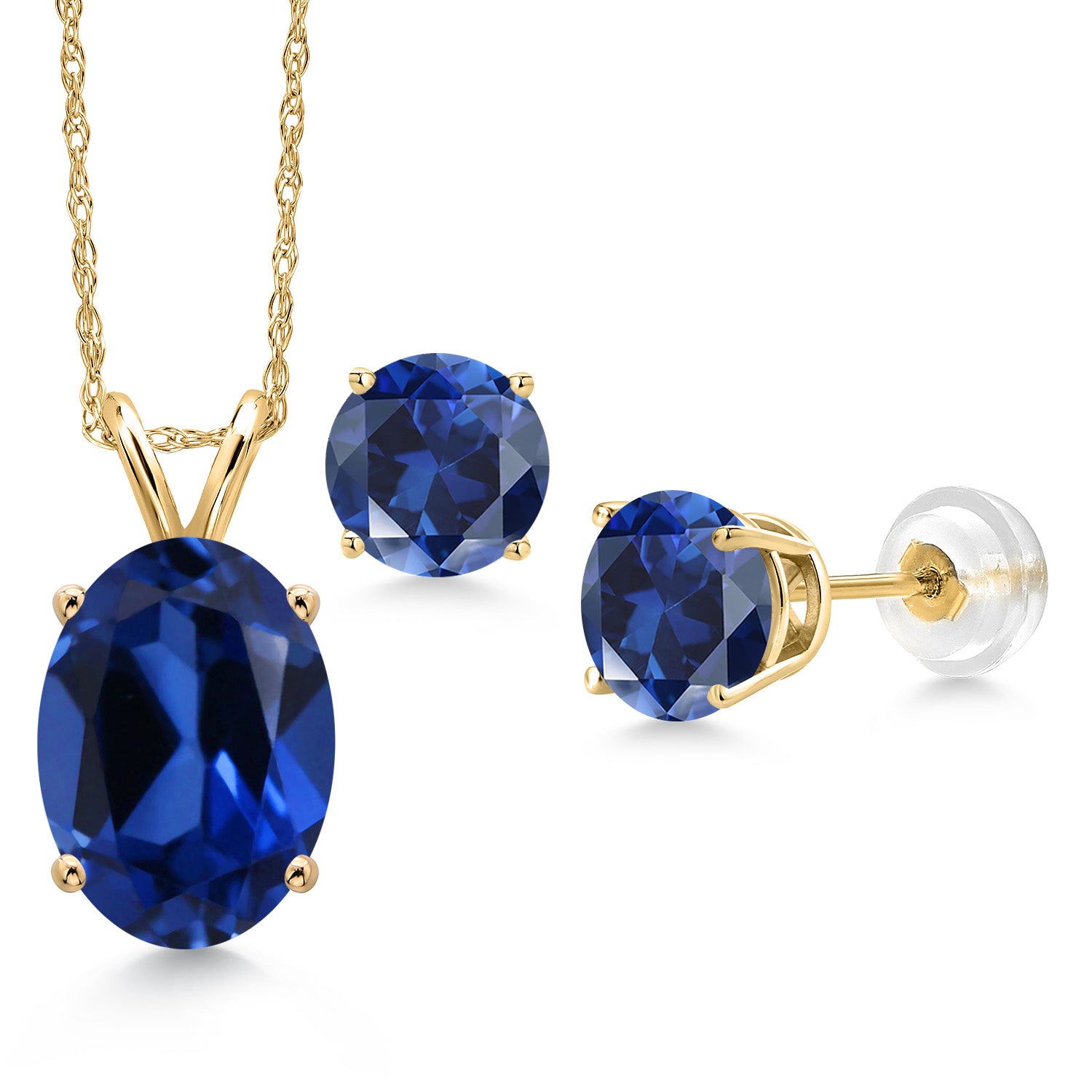 Pendant Earrings Set in 14K Yellow Gold