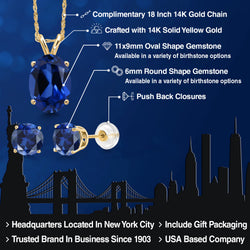 Pendant Earrings Set in 14K Yellow Gold