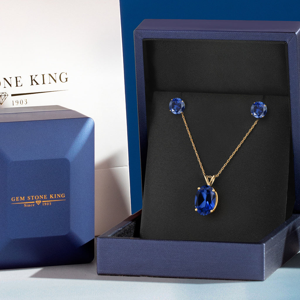 Pendant Earrings Set in 14K Yellow Gold
