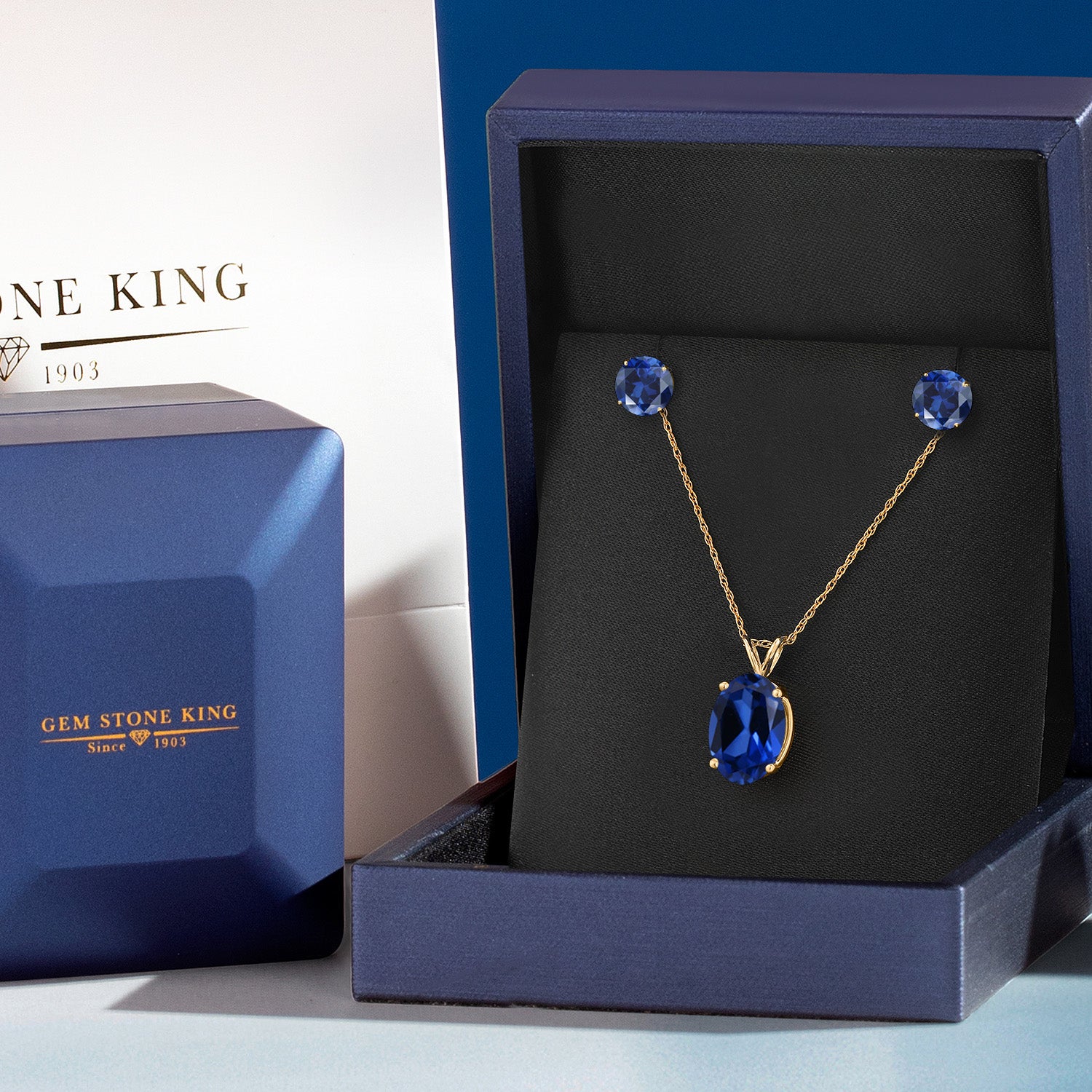 Pendant Earrings Set in 14K Yellow Gold