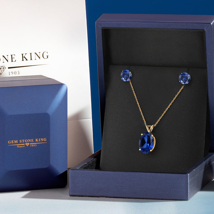 Pendant Earrings Set in 14K Yellow Gold