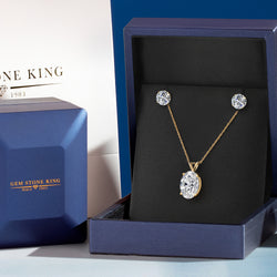 Pendant Earrings Set in 14K Yellow Gold