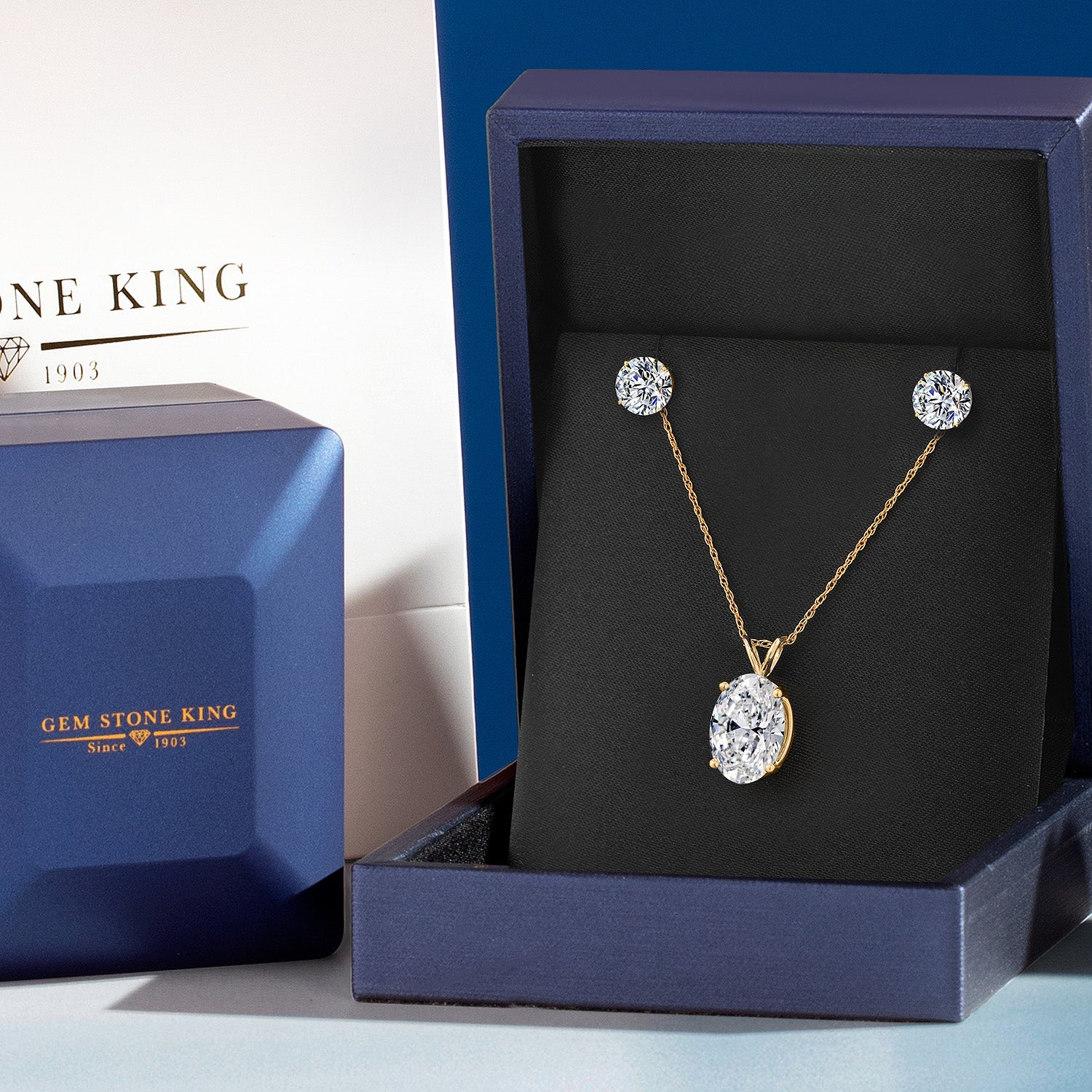 Pendant Earrings Set in 14K Yellow Gold