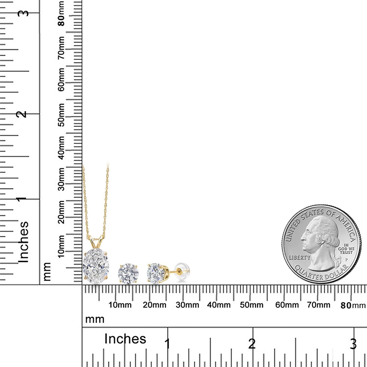 Pendant Earrings Set in 14K Yellow Gold