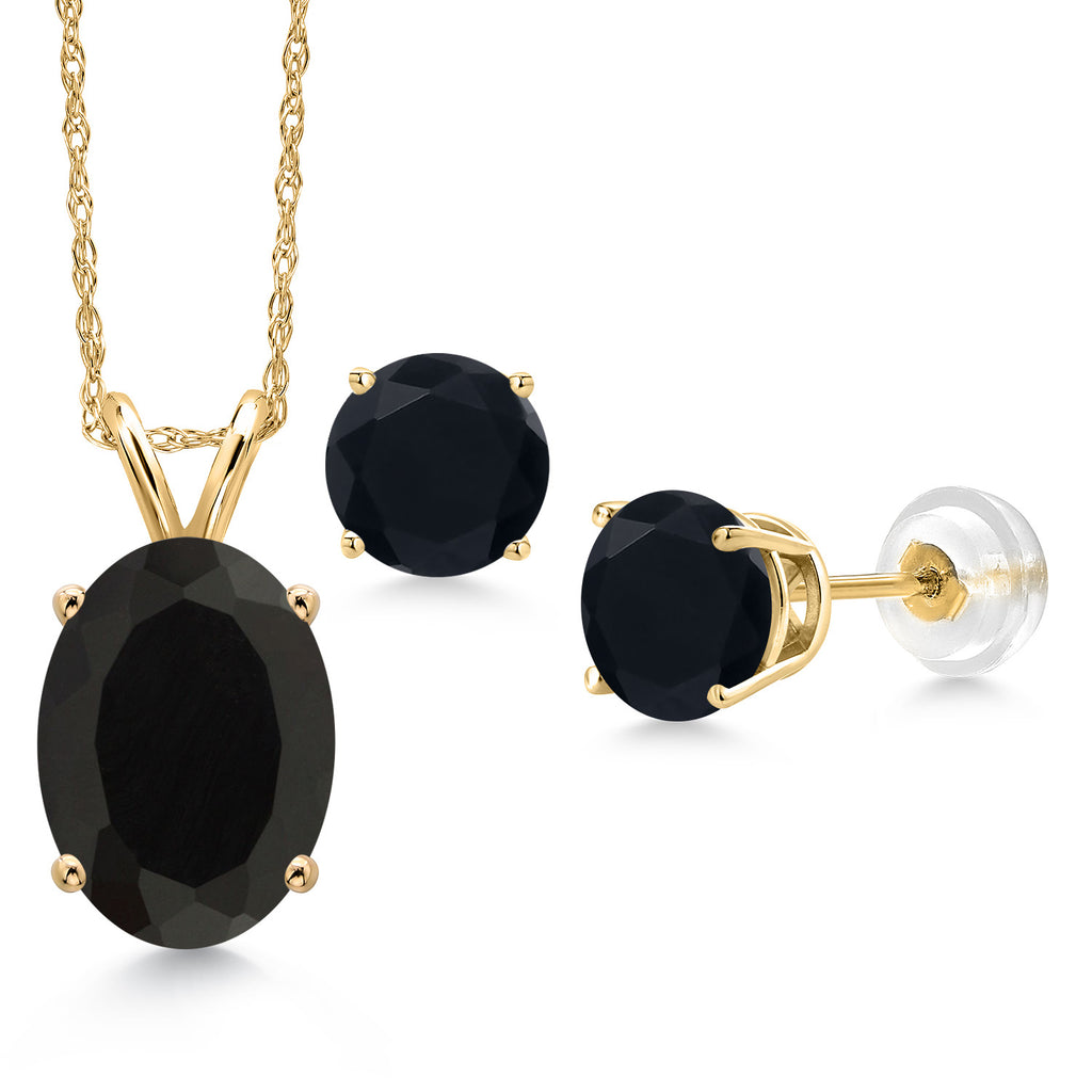 Pendant Earrings Set in 14K Yellow Gold