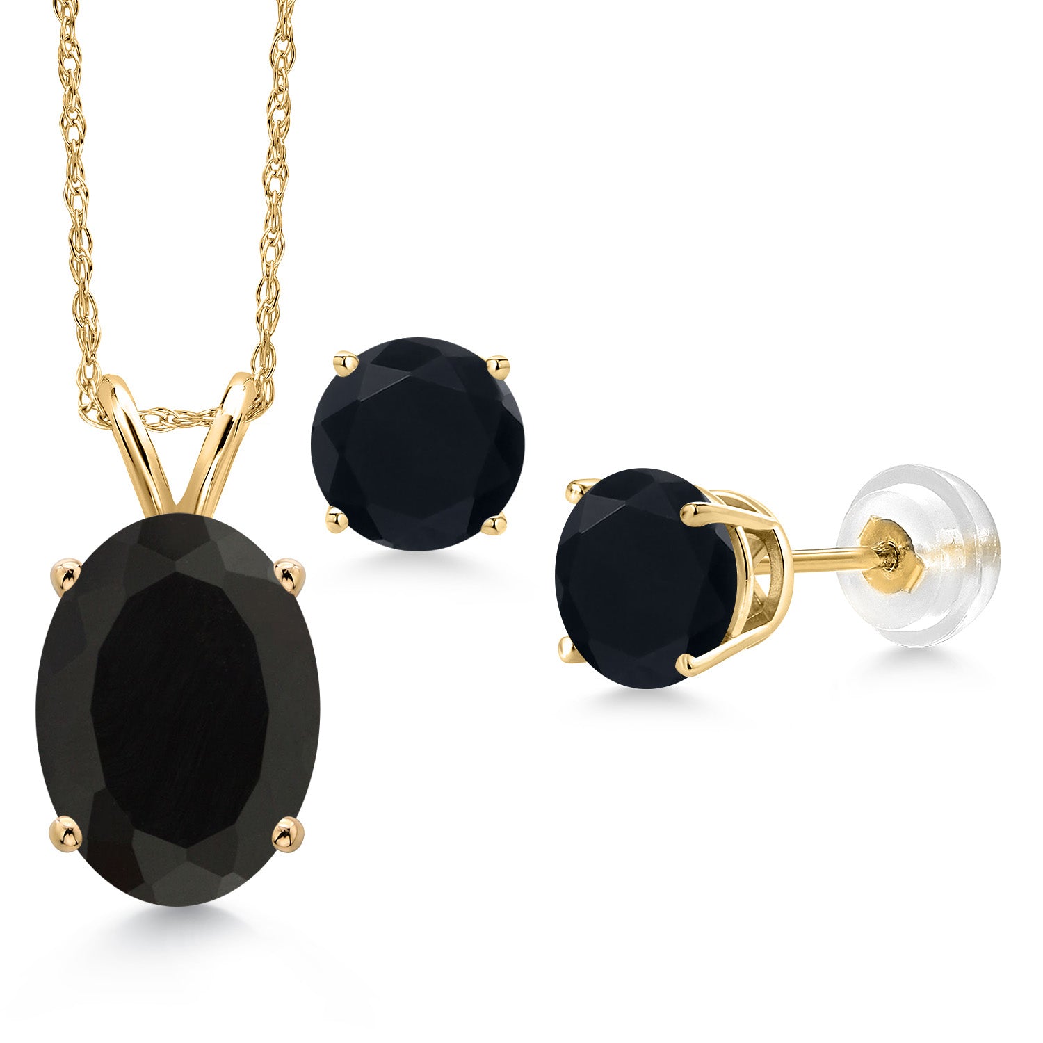 Pendant Earrings Set in 14K Yellow Gold