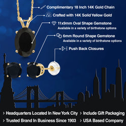 Pendant Earrings Set in 14K Yellow Gold