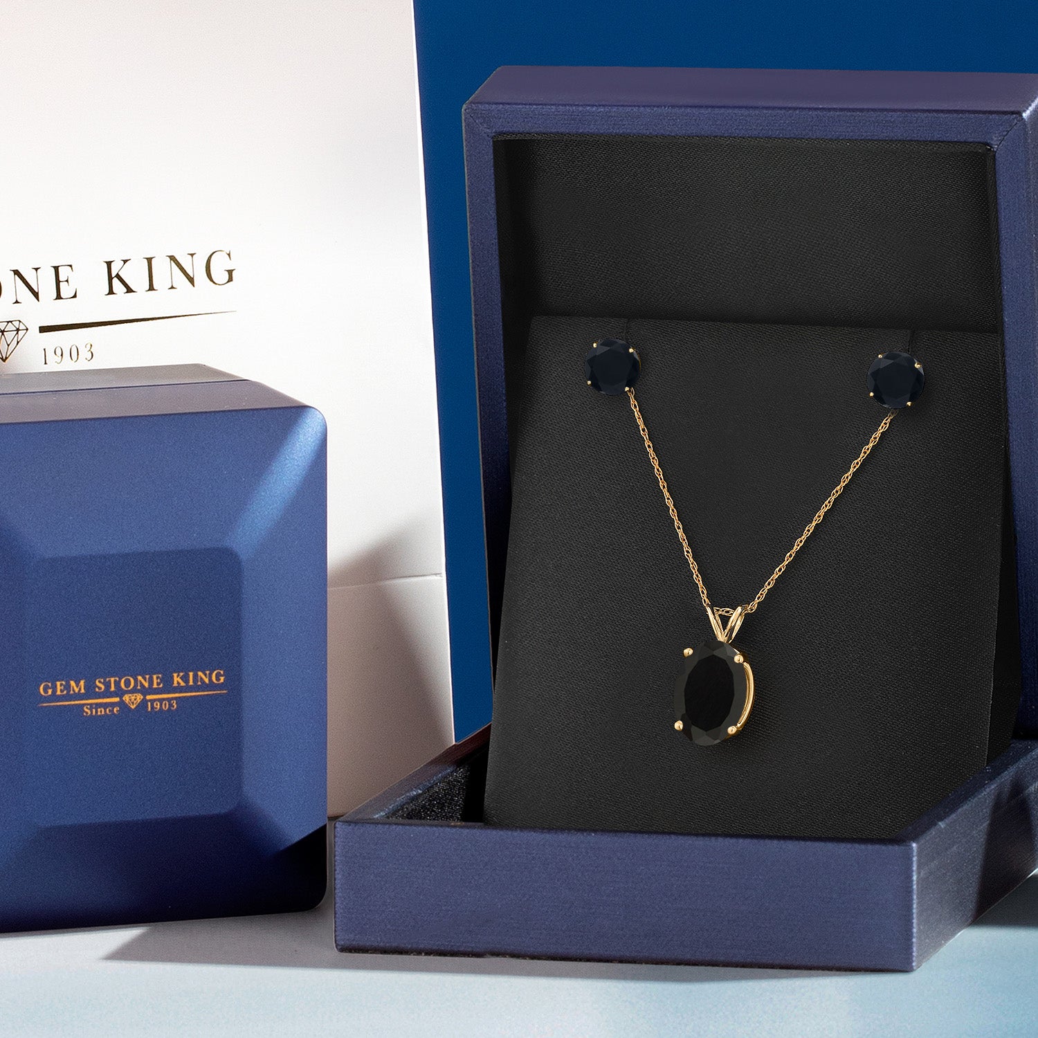Pendant Earrings Set in 14K Yellow Gold