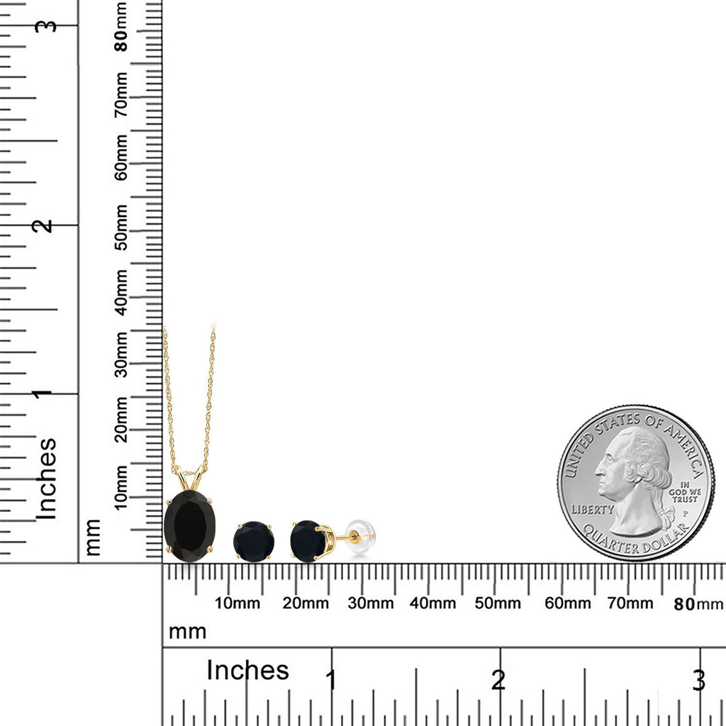 Pendant Earrings Set in 14K Yellow Gold