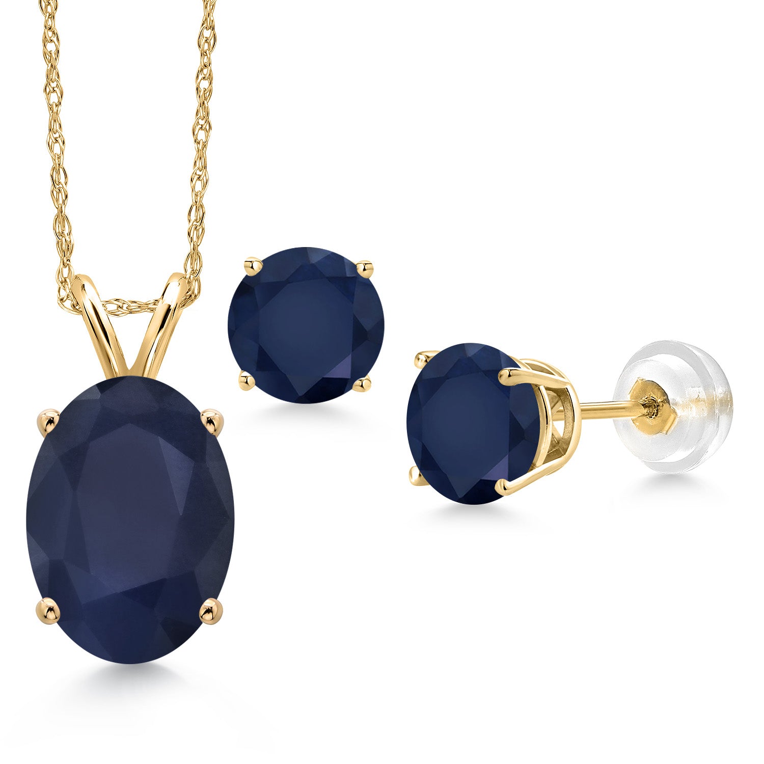 Pendant Earrings Set in 14K Yellow Gold