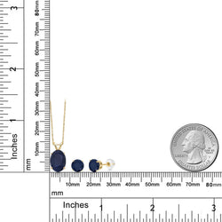 Pendant Earrings Set in 14K Yellow Gold