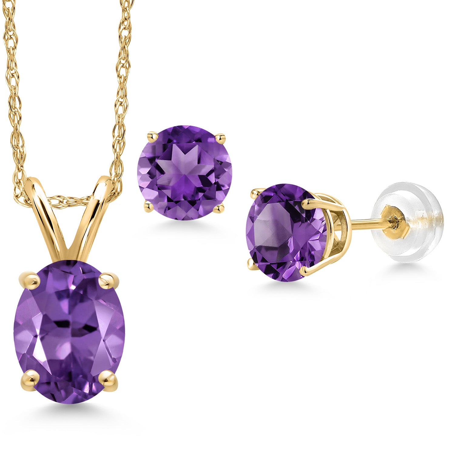 Pendant Earrings Set in 14K Yellow Gold