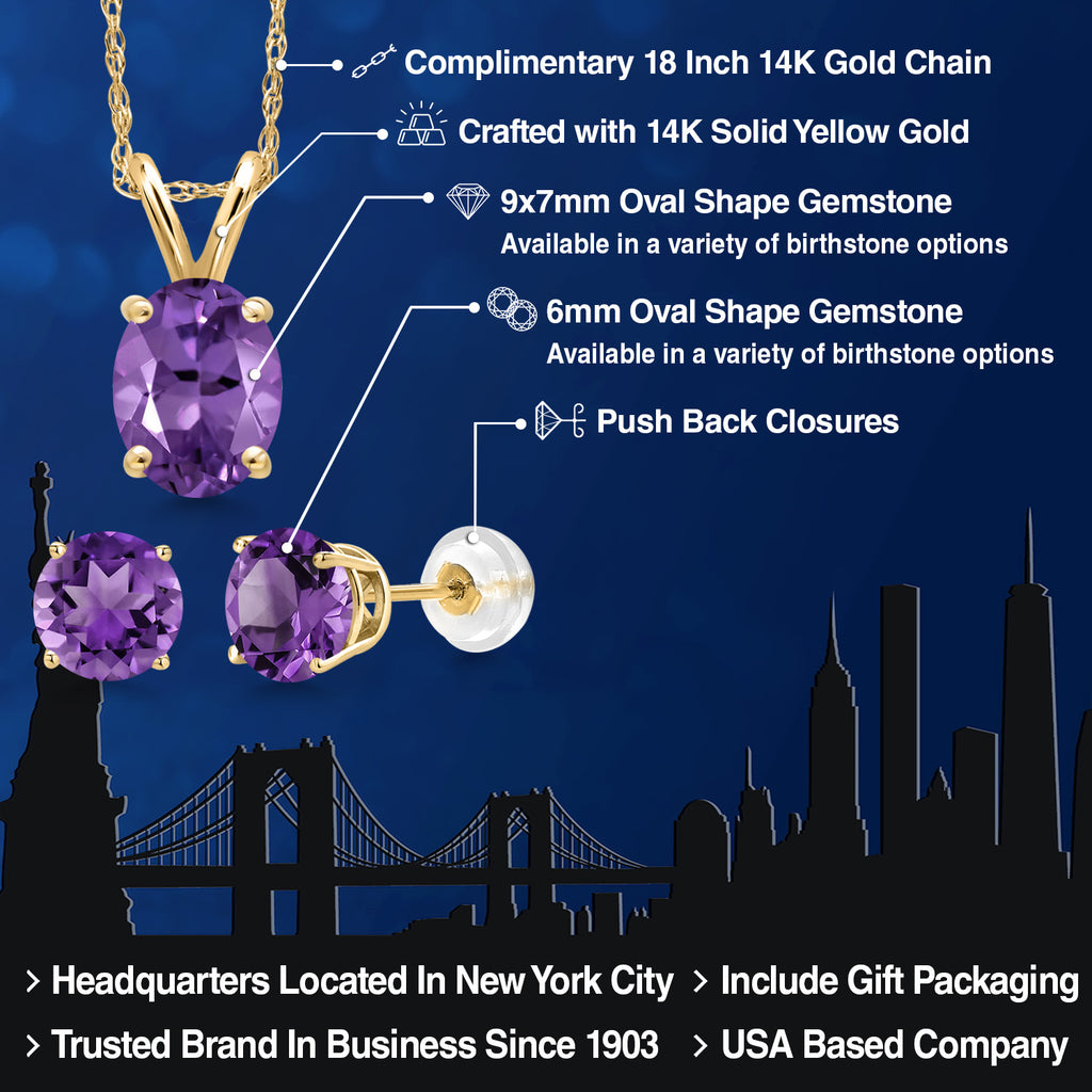 Pendant Earrings Set in 14K Yellow Gold