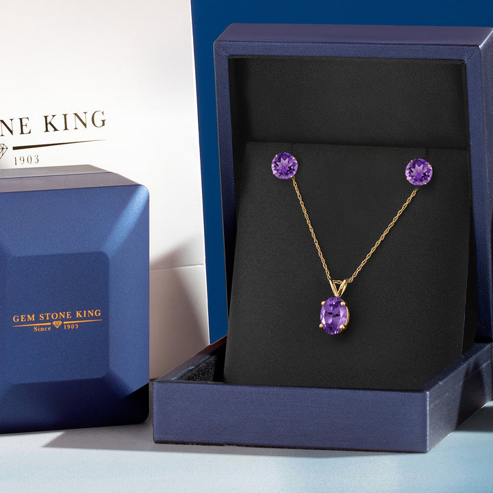 Pendant Earrings Set in 14K Yellow Gold
