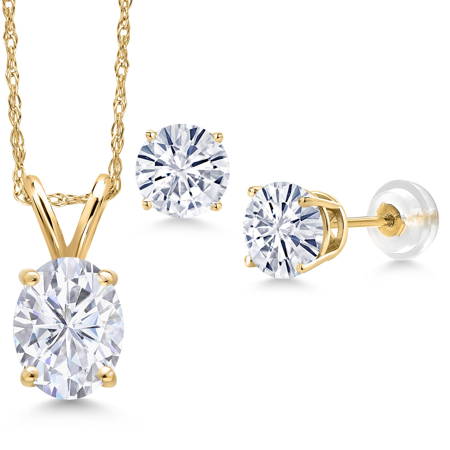 Pendant Earrings Set in 14K Yellow Gold