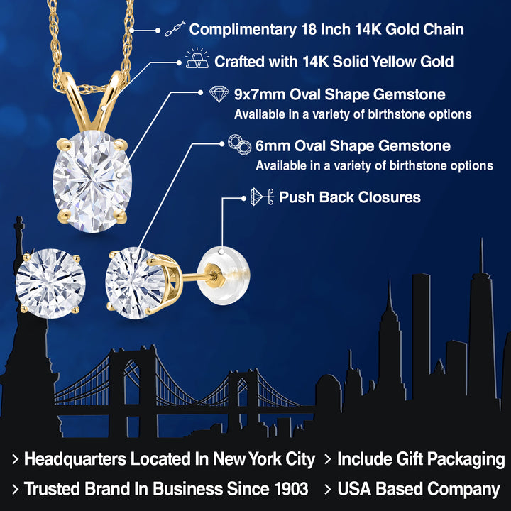 Pendant Earrings Set in 14K Yellow Gold