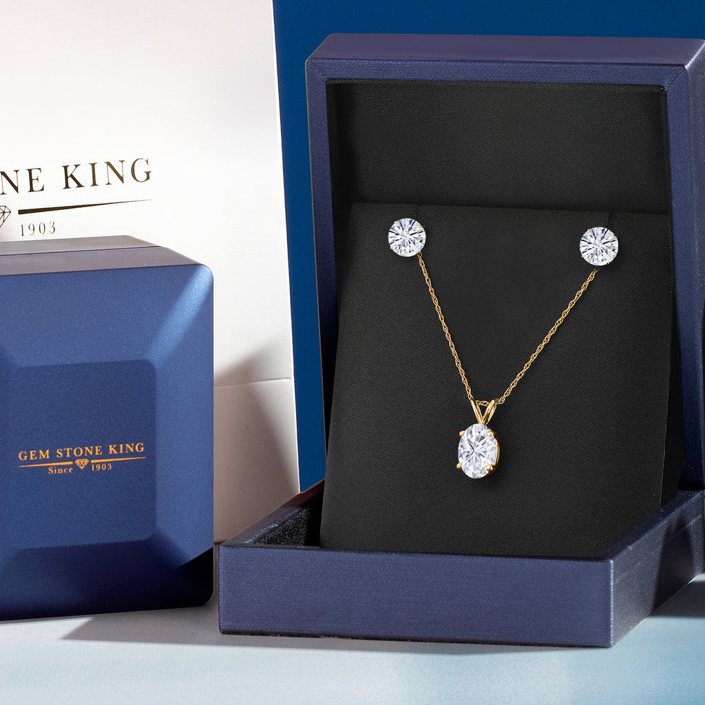 Pendant Earrings Set in 14K Yellow Gold