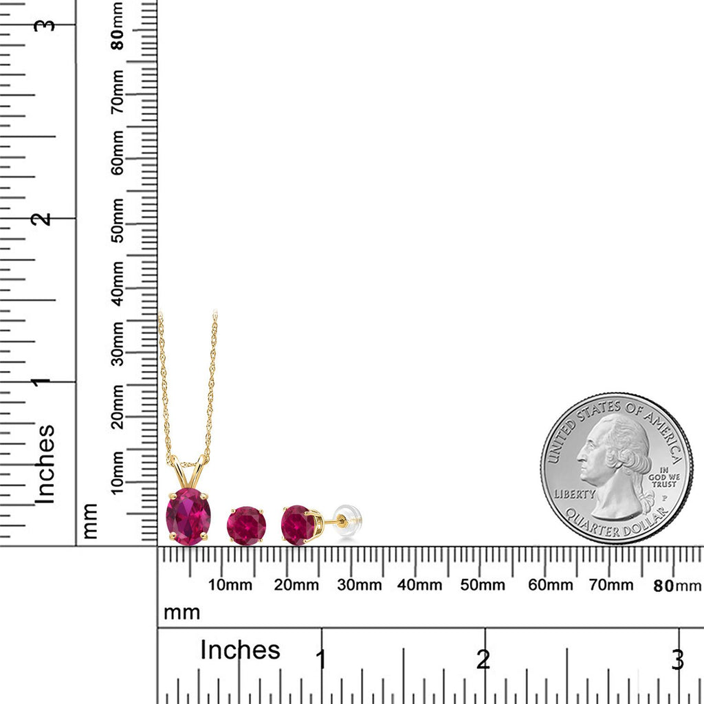 Pendant Earrings Set in 14K Yellow Gold