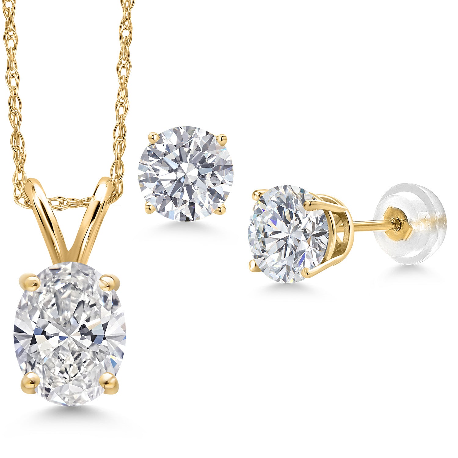 Pendant Earrings Set in 14K Yellow Gold