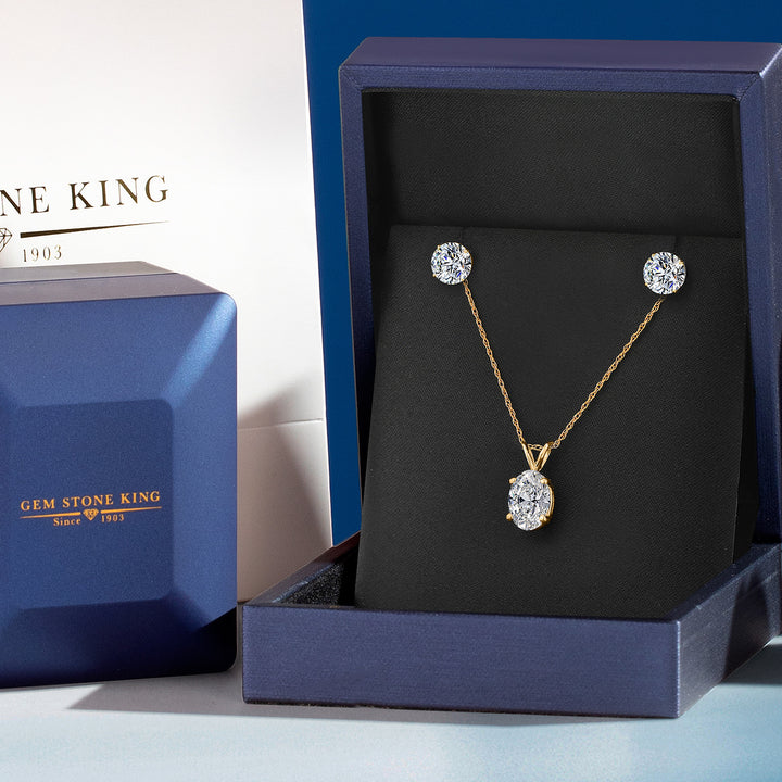 Pendant Earrings Set in 14K Yellow Gold