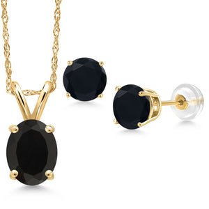 Pendant Earrings Set in 14K Yellow Gold