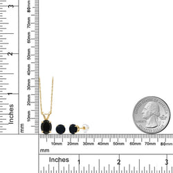 Pendant Earrings Set in 14K Yellow Gold