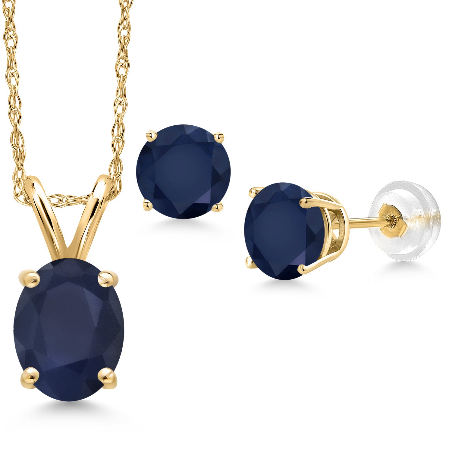 Pendant Earrings Set in 14K Yellow Gold