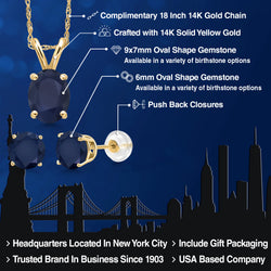 Pendant Earrings Set in 14K Yellow Gold