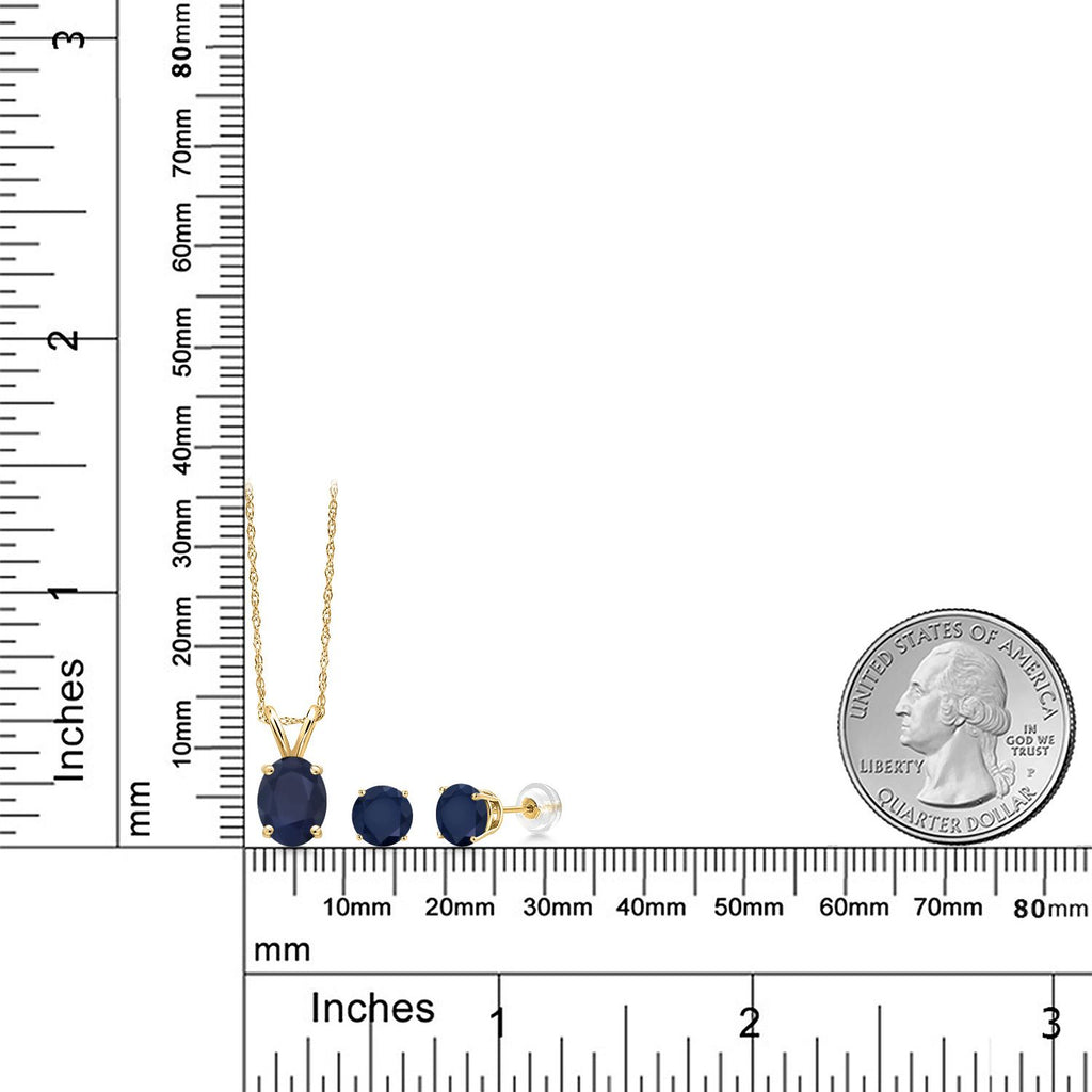Pendant Earrings Set in 14K Yellow Gold