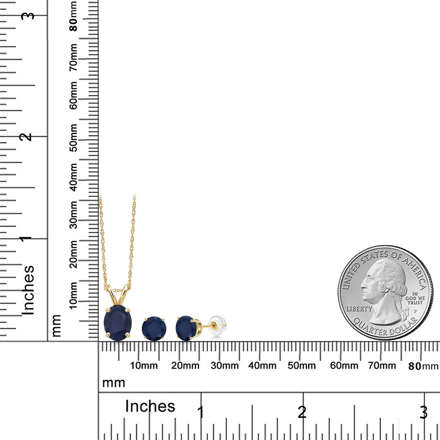 Pendant Earrings Set in 14K Yellow Gold