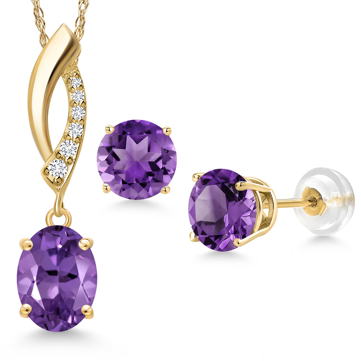 Pendant Earrings Set in 14K Yellow Gold