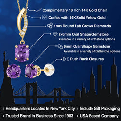 Pendant Earrings Set in 14K Yellow Gold