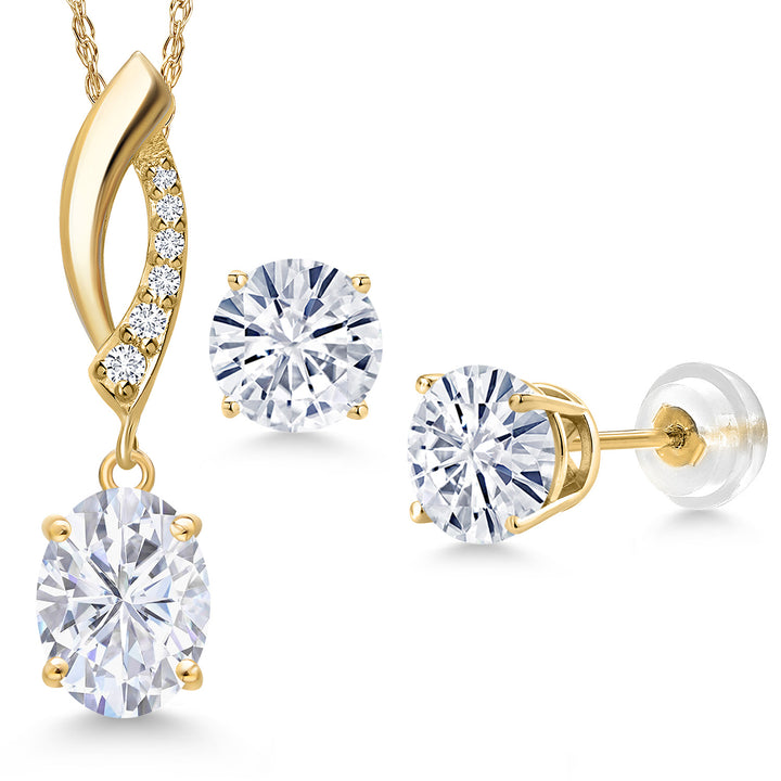Pendant Earrings Set in 14K Yellow Gold