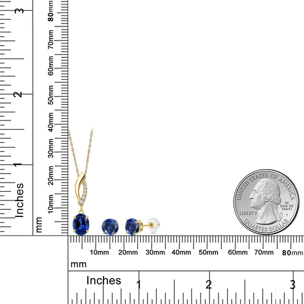 Pendant Earrings Set in 14K Yellow Gold