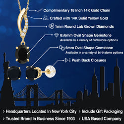 Pendant Earrings Set in 14K Yellow Gold