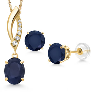 Pendant Earrings Set in 14K Yellow Gold