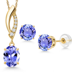 Pendant Earrings Set in 14K Yellow Gold